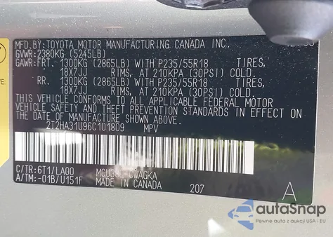 2006 Lexus Rx 330 330 from USA, damaged, VIN 2T2HA31U96C101809